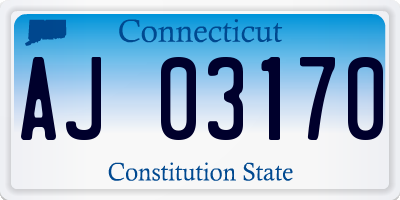 CT license plate AJ03170
