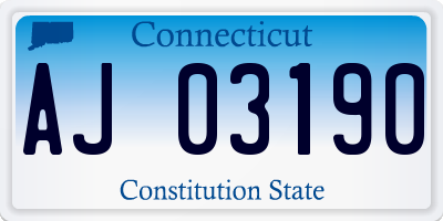 CT license plate AJ03190