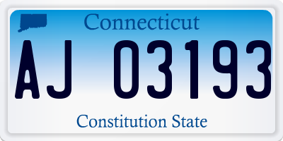 CT license plate AJ03193