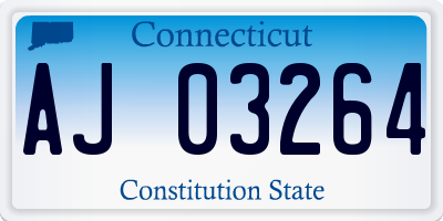 CT license plate AJ03264