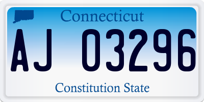 CT license plate AJ03296