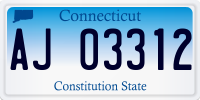 CT license plate AJ03312