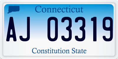 CT license plate AJ03319