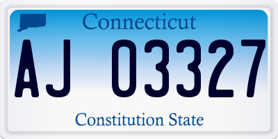 CT license plate AJ03327