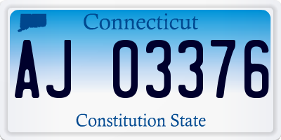 CT license plate AJ03376