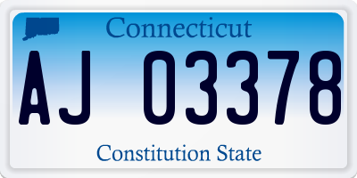 CT license plate AJ03378