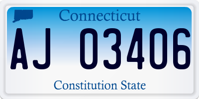 CT license plate AJ03406