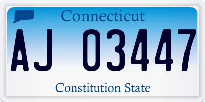 CT license plate AJ03447