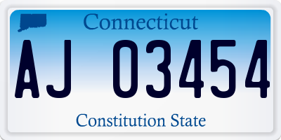 CT license plate AJ03454