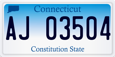CT license plate AJ03504