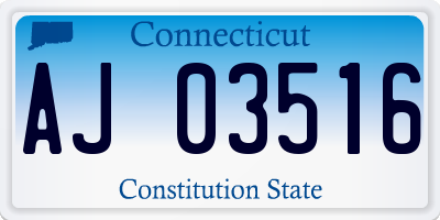 CT license plate AJ03516