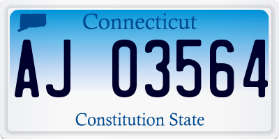CT license plate AJ03564
