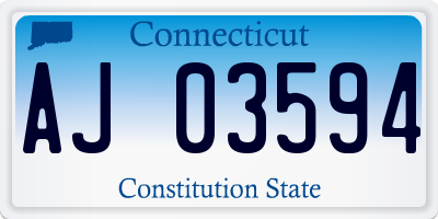 CT license plate AJ03594