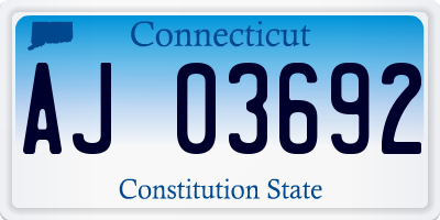 CT license plate AJ03692
