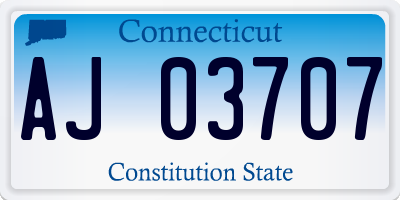 CT license plate AJ03707