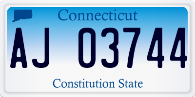 CT license plate AJ03744