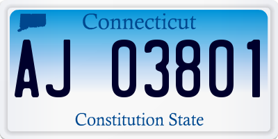 CT license plate AJ03801