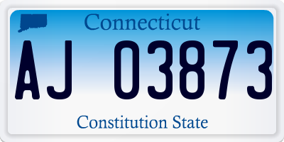 CT license plate AJ03873