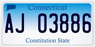 CT license plate AJ03886