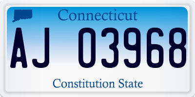 CT license plate AJ03968