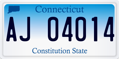 CT license plate AJ04014