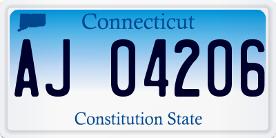 CT license plate AJ04206