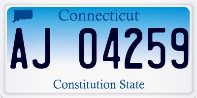 CT license plate AJ04259