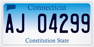CT license plate AJ04299