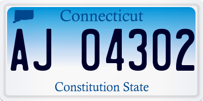 CT license plate AJ04302