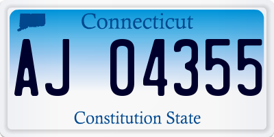 CT license plate AJ04355