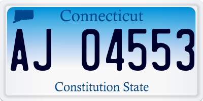 CT license plate AJ04553