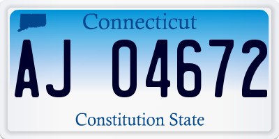 CT license plate AJ04672