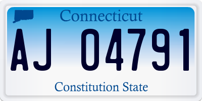 CT license plate AJ04791