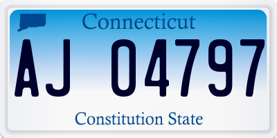 CT license plate AJ04797