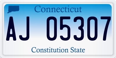 CT license plate AJ05307