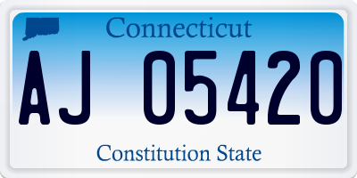 CT license plate AJ05420