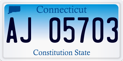 CT license plate AJ05703