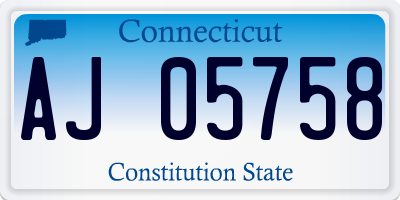 CT license plate AJ05758