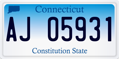CT license plate AJ05931