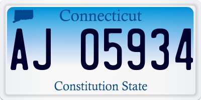 CT license plate AJ05934
