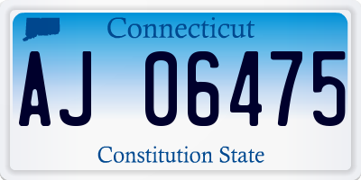 CT license plate AJ06475