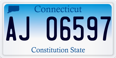 CT license plate AJ06597