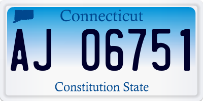 CT license plate AJ06751