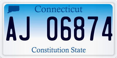 CT license plate AJ06874