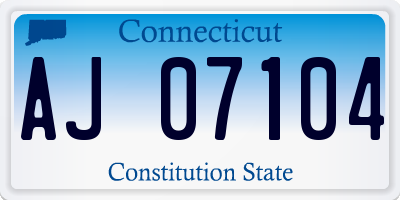 CT license plate AJ07104