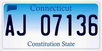 CT license plate AJ07136