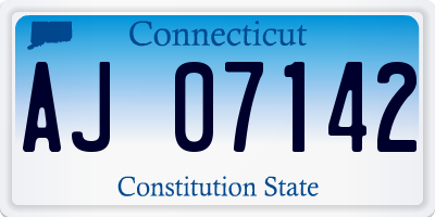 CT license plate AJ07142