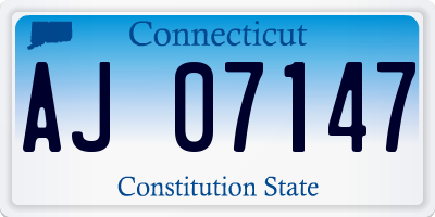 CT license plate AJ07147