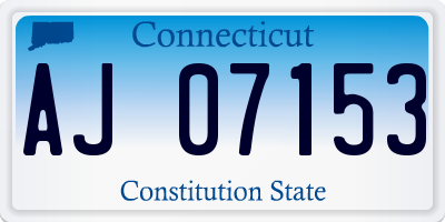 CT license plate AJ07153