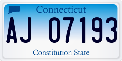 CT license plate AJ07193